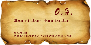 Oberritter Henrietta névjegykártya