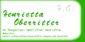 henrietta oberritter business card